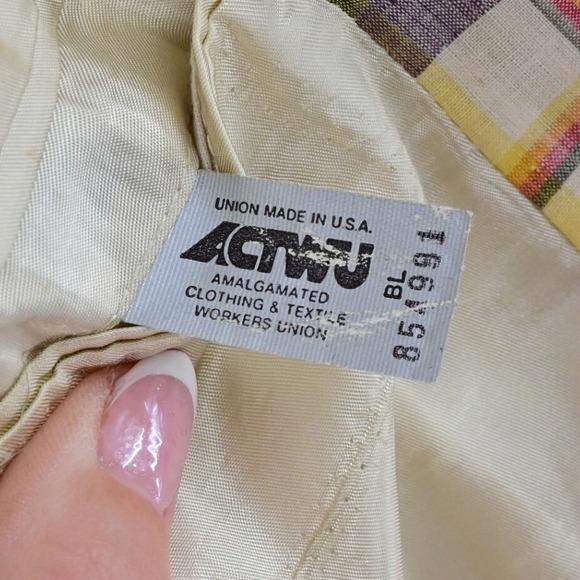 VTG Polo University Club Ralph Lauren Madras Blazer 80s Union Made Plaid Luxe - Picture 7 of 16